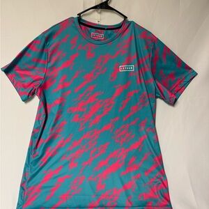 Teal and Pink Short Sleeve Athletic Tee